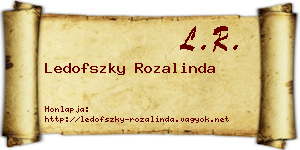 Ledofszky Rozalinda névjegykártya